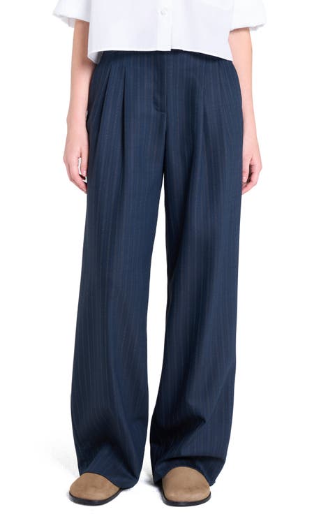 Sulli Stripe Stretch Wool Pants