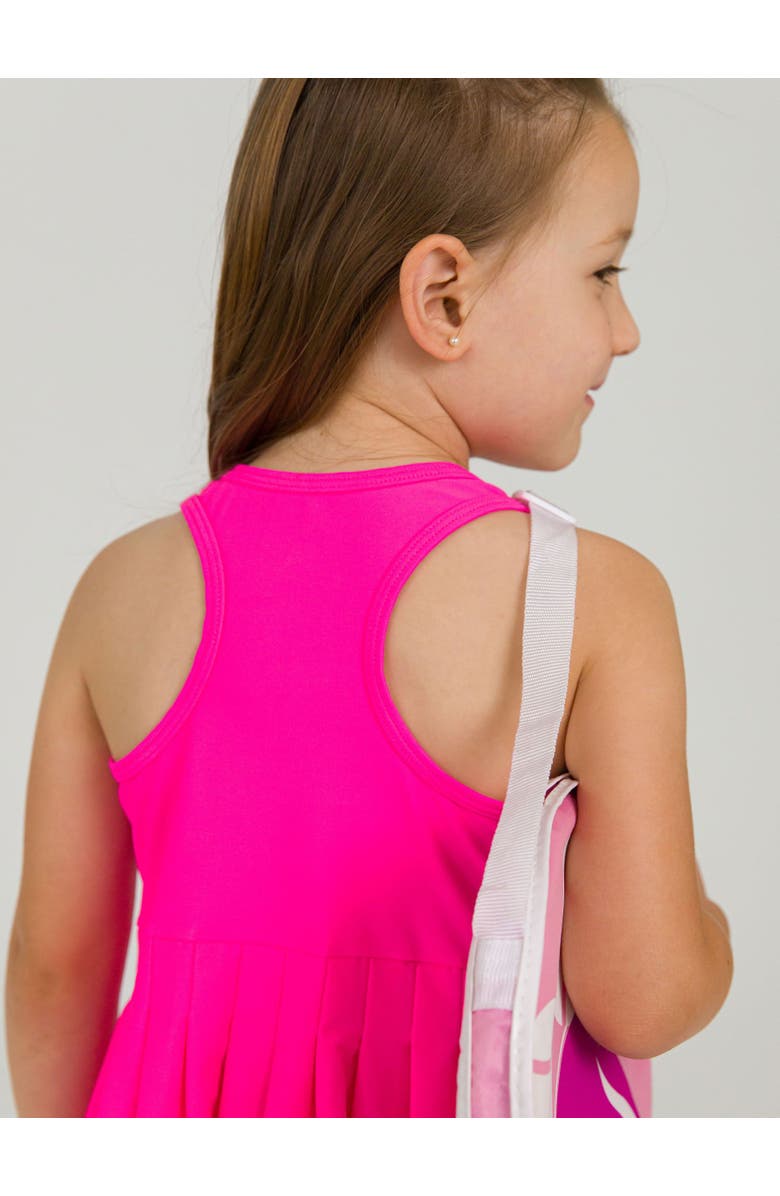 RuffleButts Toddler Girls UPF50+ Active Dress & Bike Short Set, Alternate, color, Neon Magenta