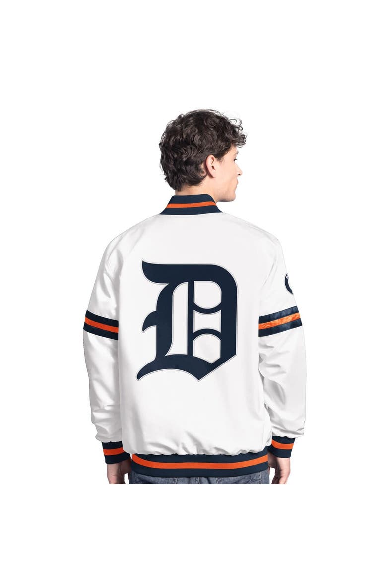Men's Starter  White Detroit Tigers Cooperstown Scout Full-Snap Varsity Jacket, Alternate, color, White