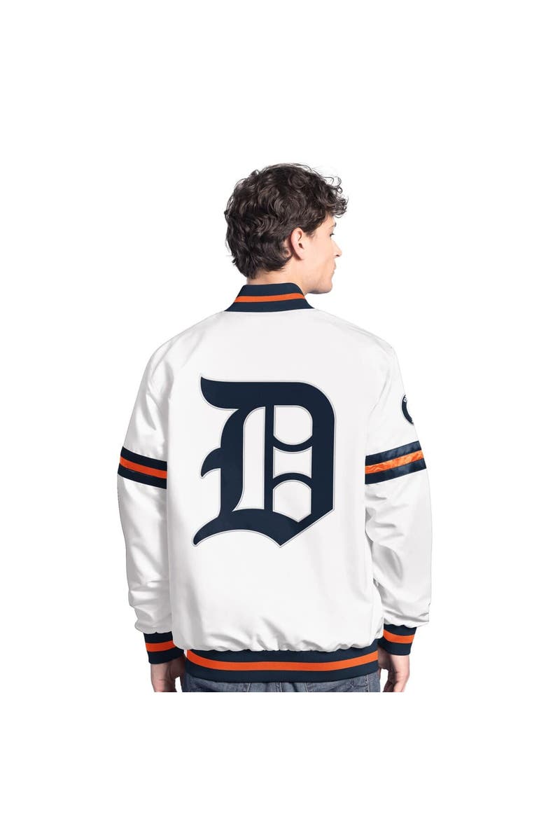 STARTER Men's Starter  White Detroit Tigers Cooperstown Scout Full-Snap Varsity Jacket, Alternate, color, White