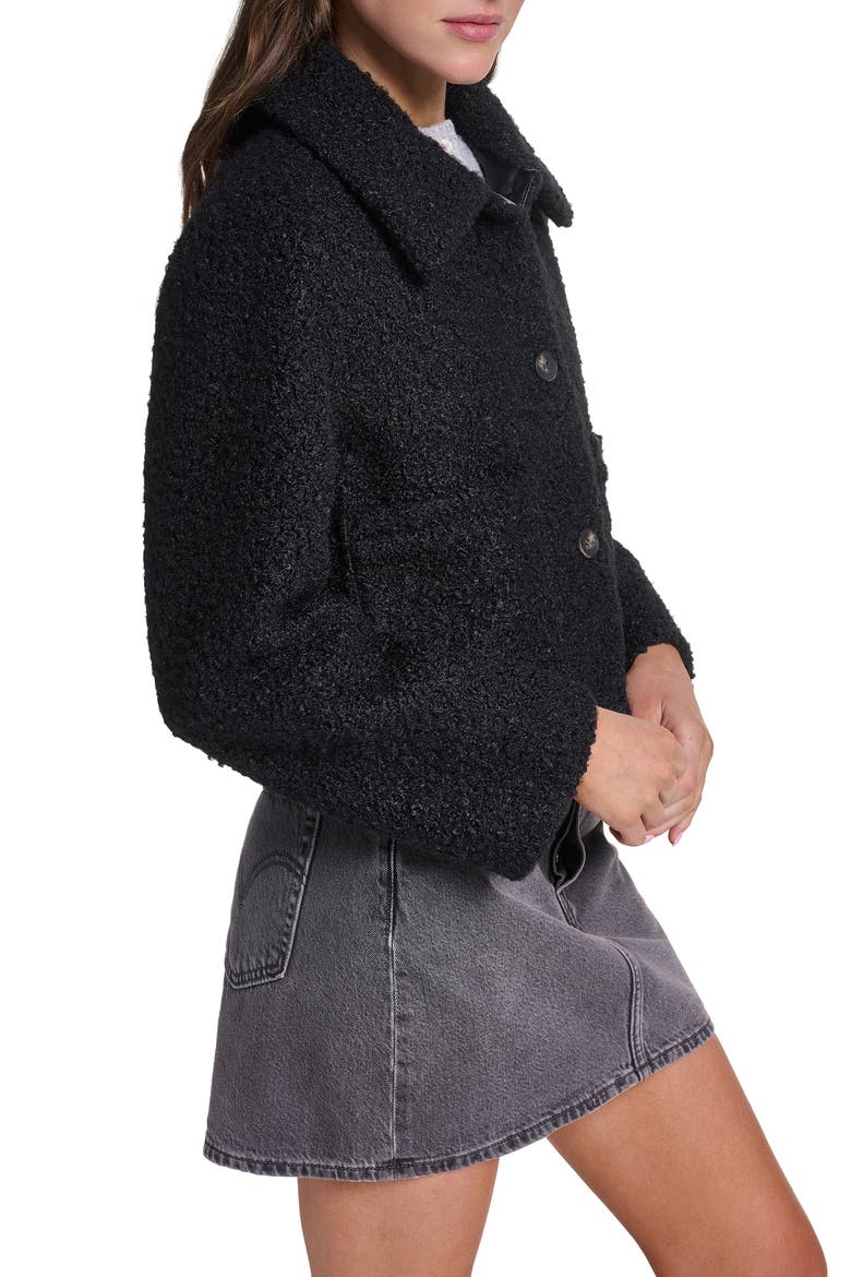Cropped Bouclé Jacket, Alternate, color, BLACK