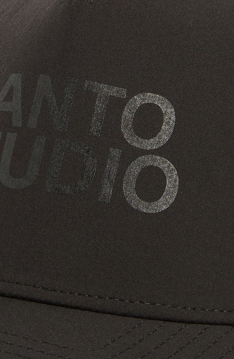 SANTO STUDIO Logo 5-Panel Performance Baseball Hat, Alternate, color, Black