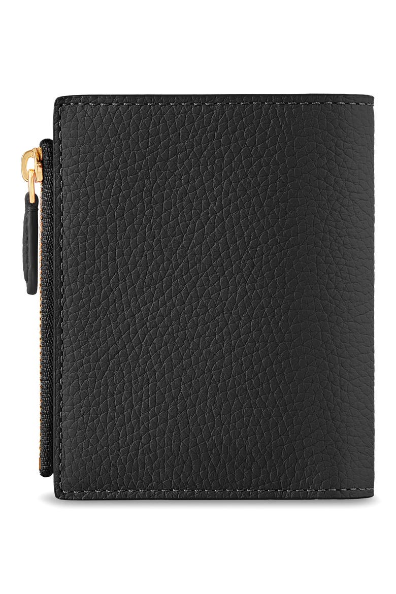 Small Leather Bifold Wallet, Alternate, color, Black Caviar