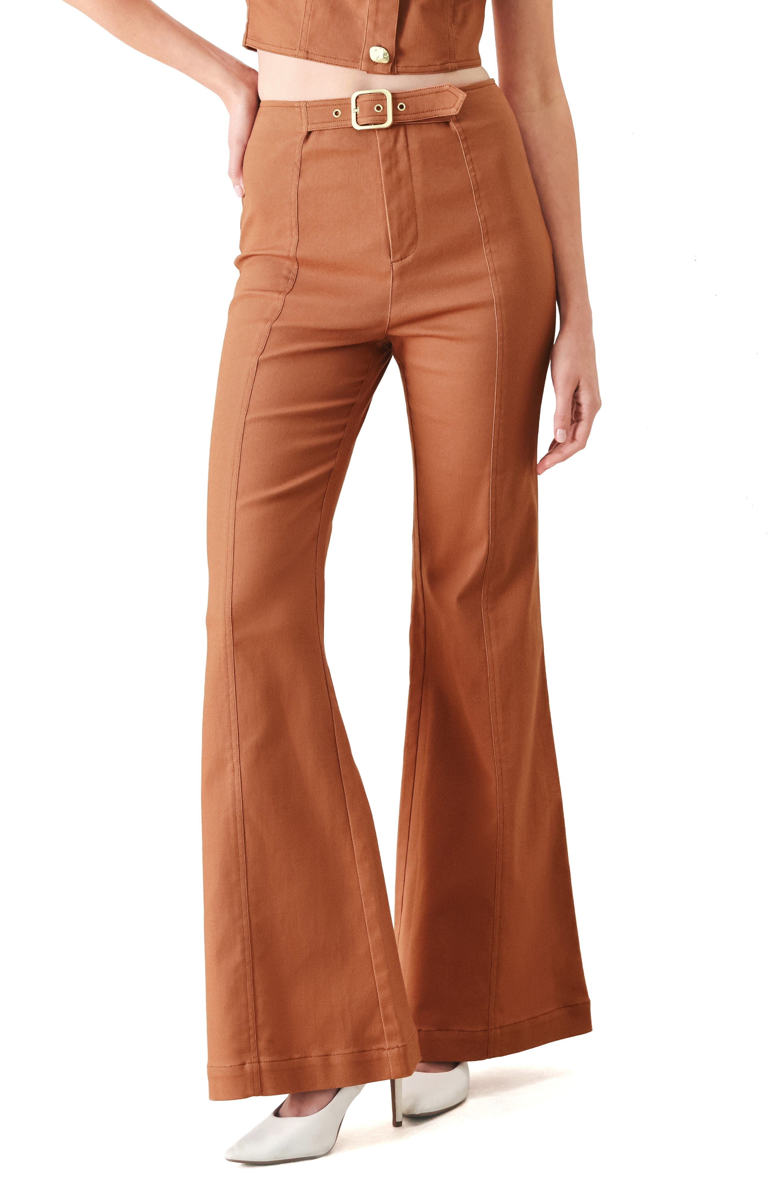 FREEMARKET Belted Flare Leg Pants