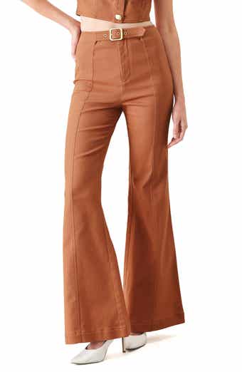 Belted Flare Leg Pants