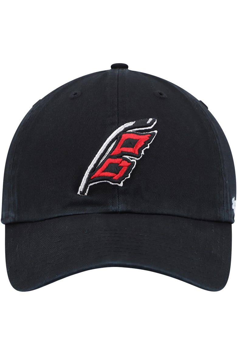 Men's '47 Black Carolina Hurricanes Alternate Logo Clean Up Adjustable Hat, Alternate, color, Black