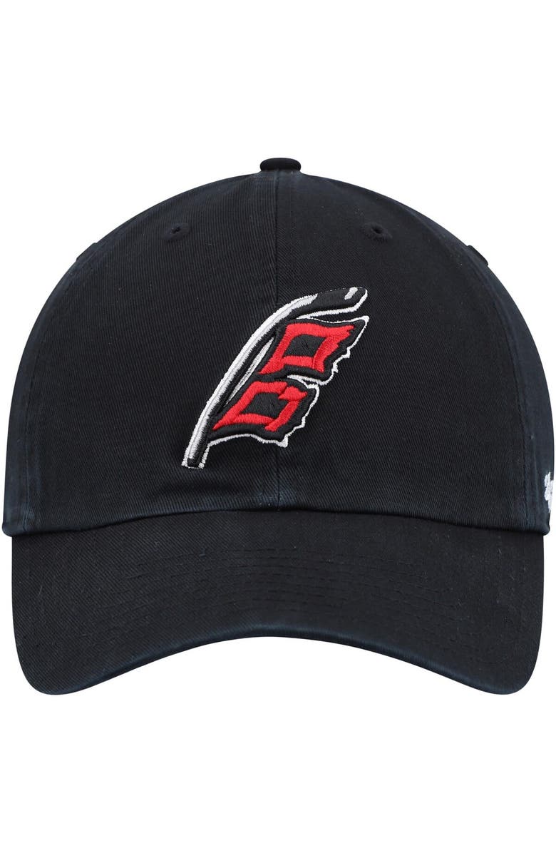 '47 Men's '47 Black Carolina Hurricanes Alternate Logo Clean Up Adjustable Hat, Alternate, color,