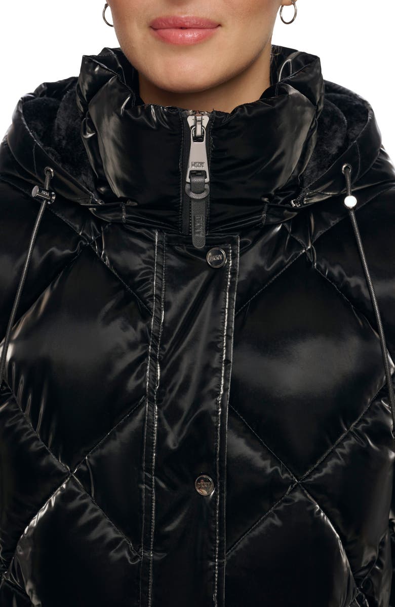 DKNY Diamond Quilt Water Resistant Puffer Jacket, Alternate, color, 