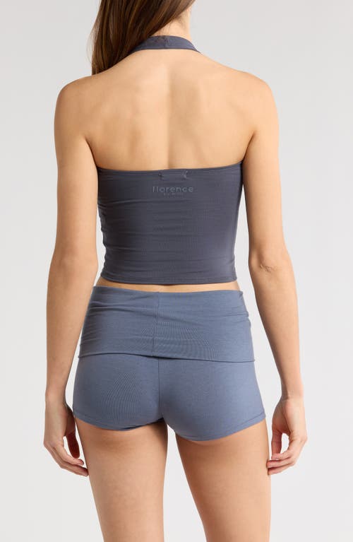 Florence By Mills Terry Halter Crop Top In Grisaille