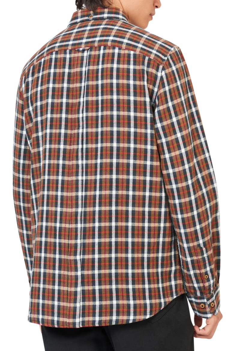 Herringbone Check Button-Down Shirt, Alternate, color, GINGER