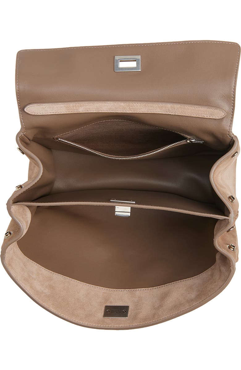 Balenciaga Rodeo Waxed Suede Top Handle Bag, Alternate, color, Sesame