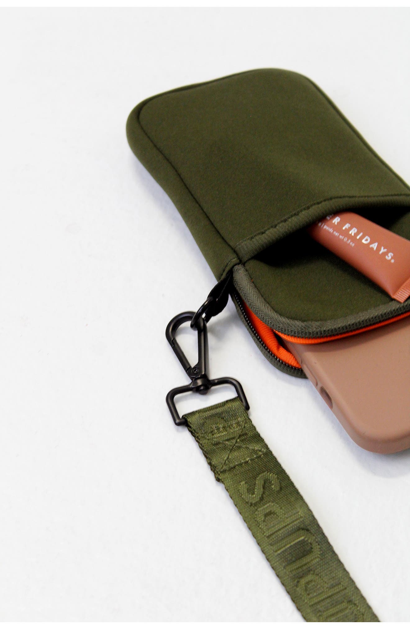 Water Resistant Phone Crossbody Bag, Alternate, color, GREEN