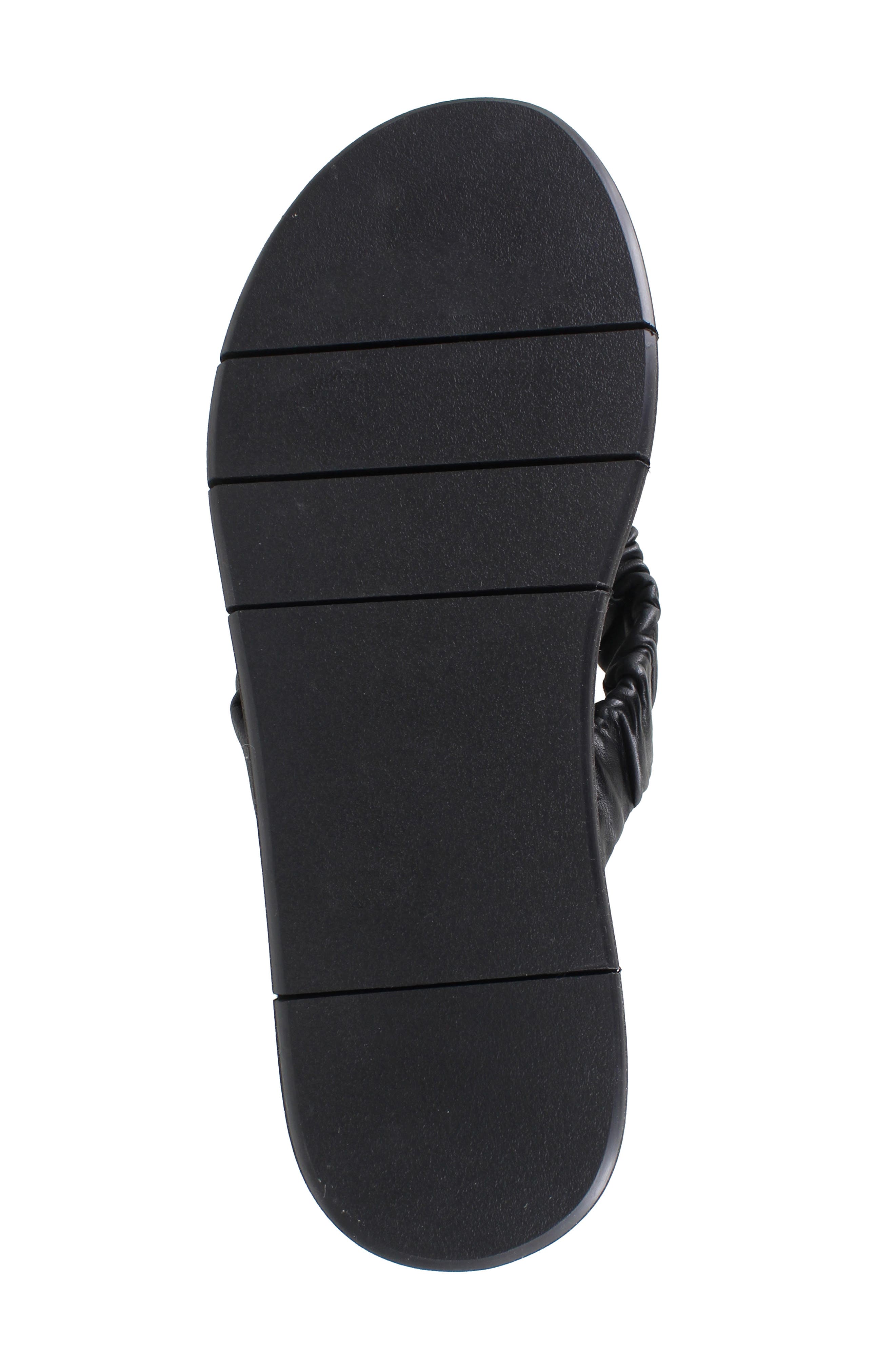 National Comfort Kahlen Scrunched Platform Flip Flop, Alternate, color, Black Leather