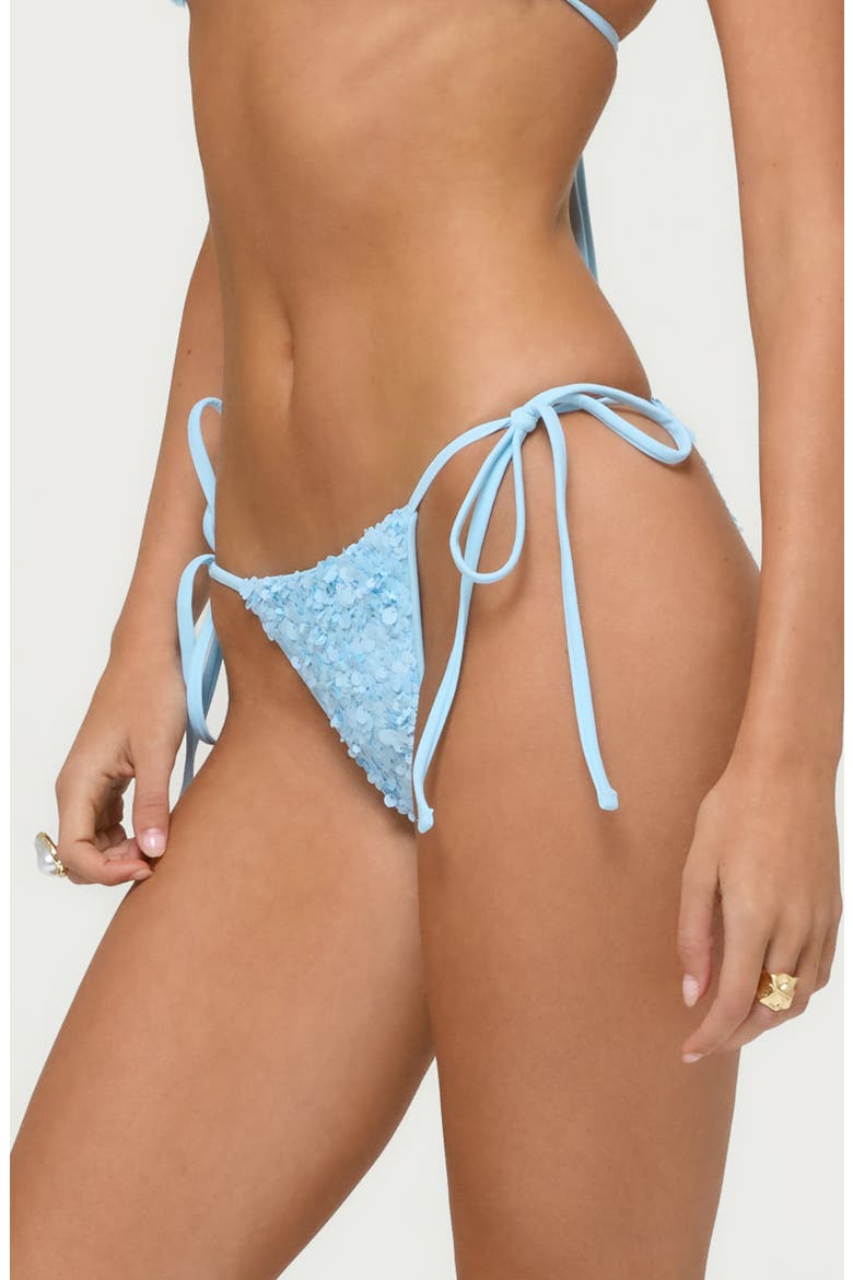 Grace Sequin SIde Tie Bikini Bottoms, Alternate, color, BLUE
