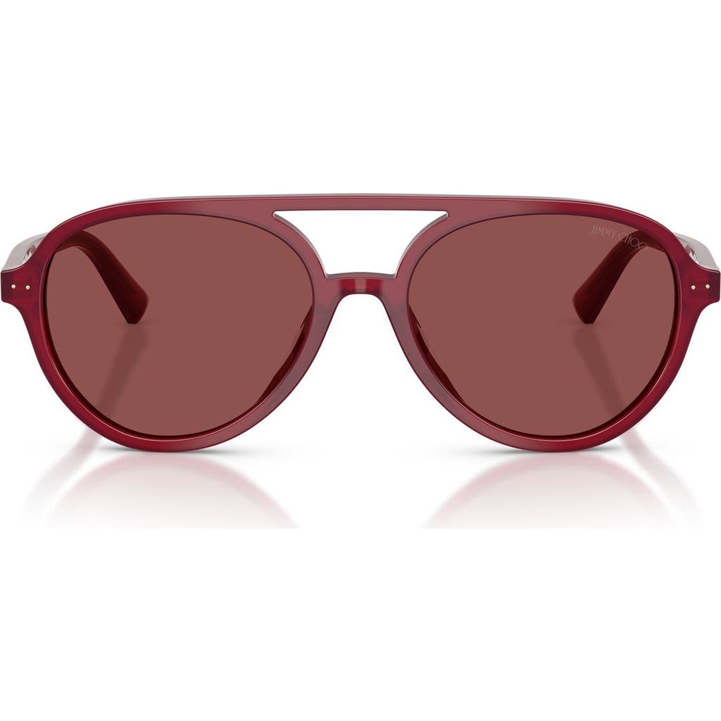 Jimmy Choo 55mm Pilot Sunglasses in Opaline Cranberry/violet at Nordstrom