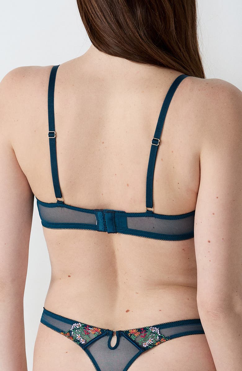 Etam Gourmandise Underwire Unlined Bra, Alternate, color, Petrol Blue