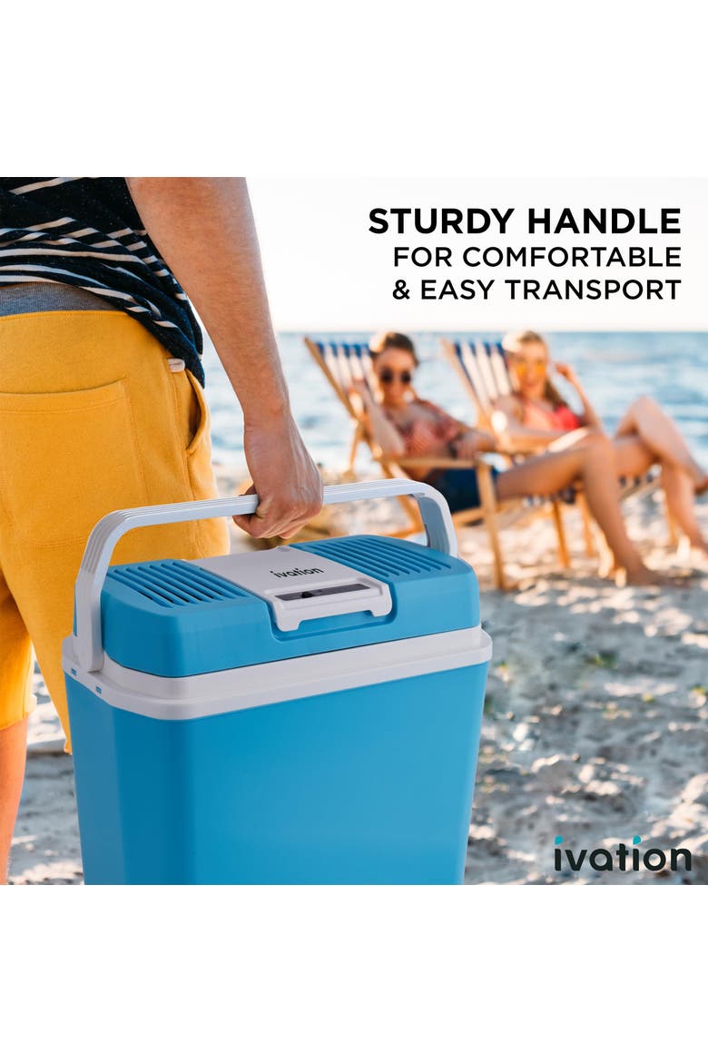 24L Electric Cooler/Warmer, Alternate, color, Aqua Blue