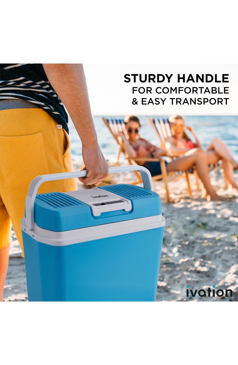 Ivation 24L Electric Cooler/Warmer, Alternate, color, Aqua Blue