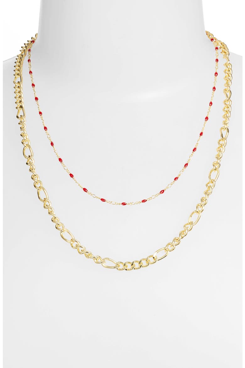 Love Lace Two-Strand Necklace, Alternate, color, GOLD