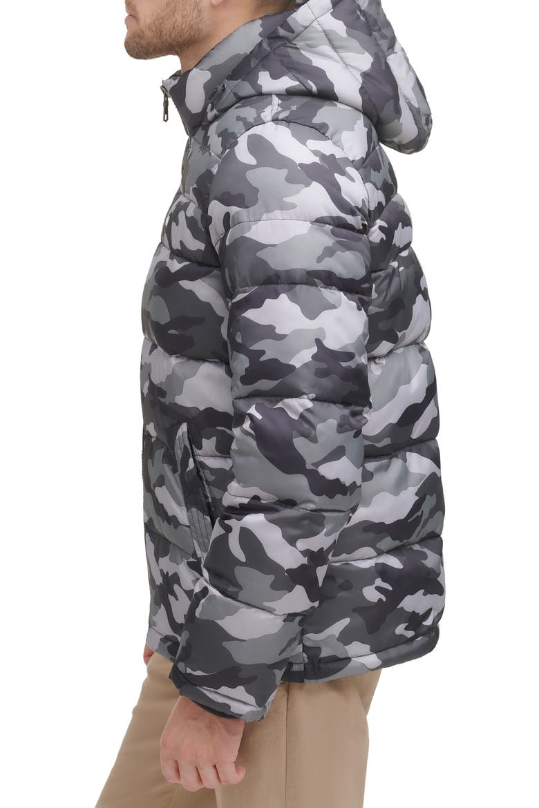 Hooded Puffer Jacket, Alternate, color, GREY CAMO