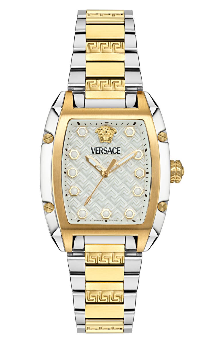 Versace Dominus Two-Tone Bracelet Watch, 44mm x 36mm, Main, color, 