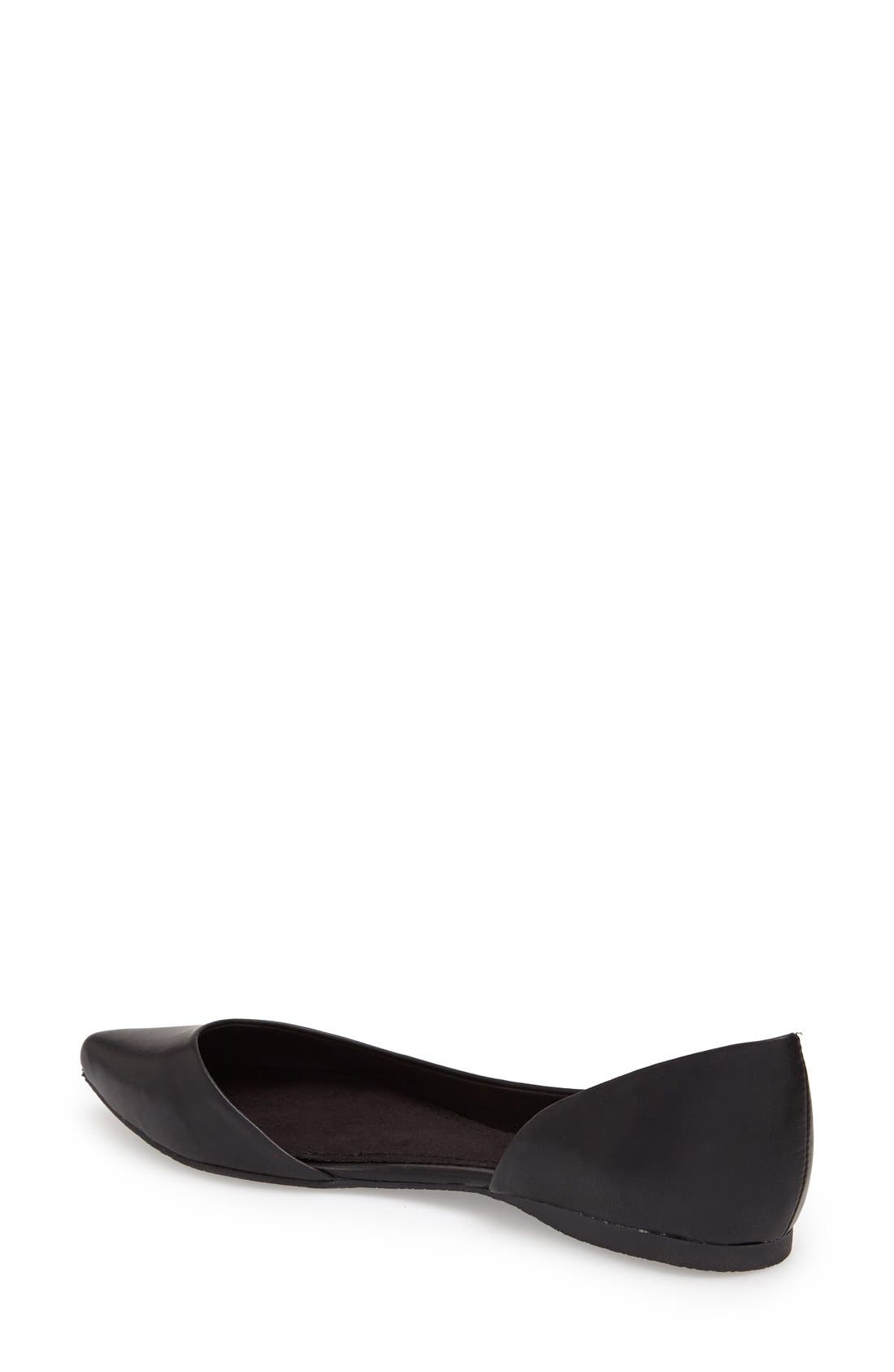 'Elusion' Half d'Orsay Flat, Alternate, color, BLACK
