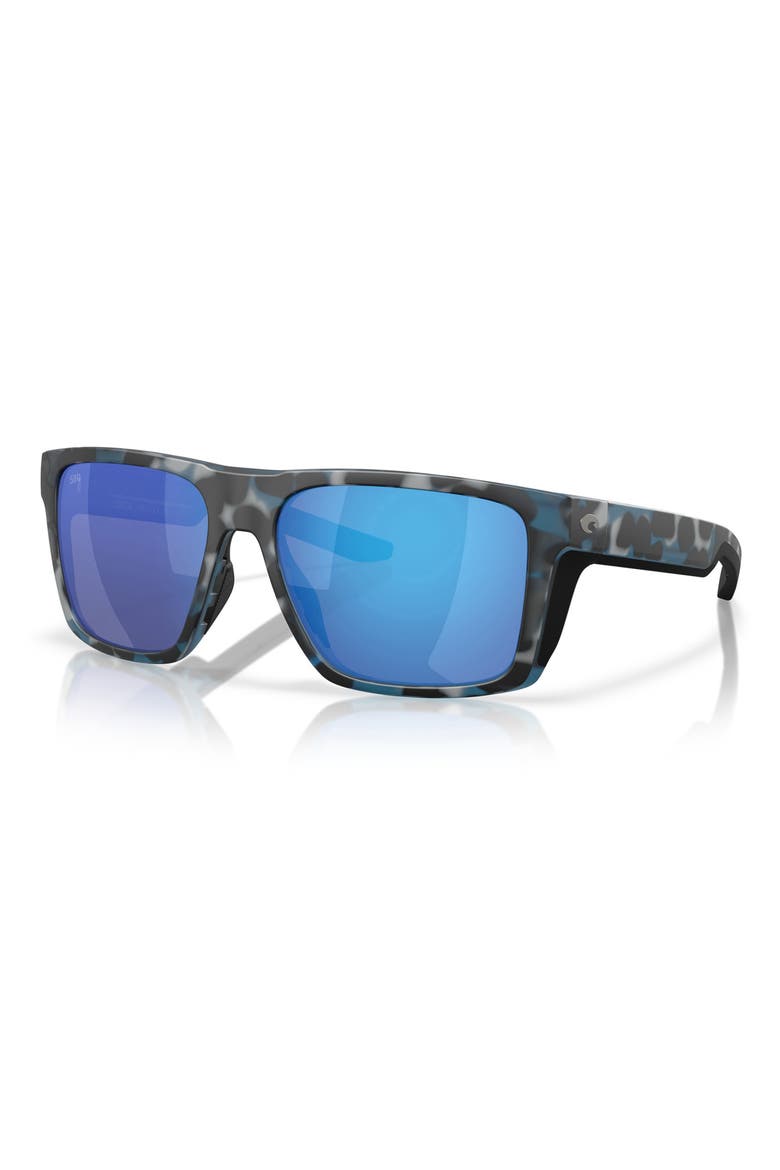 Lido 57mm Polarized Square Sunglasses, Alternate, color, DEEP WATER CAMO / BLUE 580G