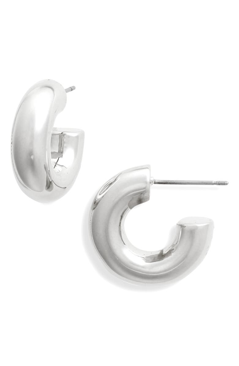 Nordstrom Demi Fine Chunky Hoop Earrings, Main, color, Sterling Silver Plated