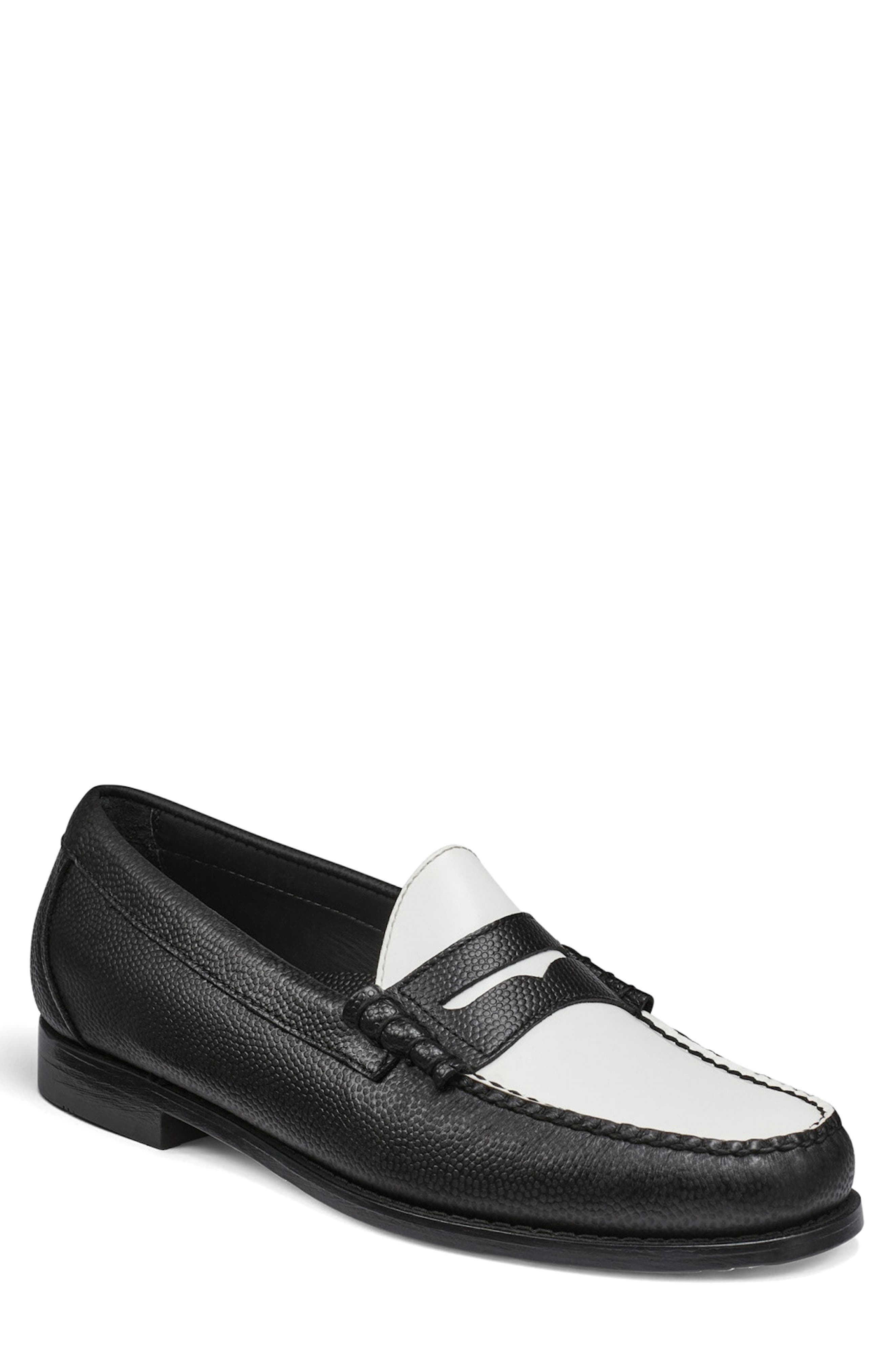 G.H.BASS x Reigning Champ Larson Weejuns Two Tone Penny Loafer, Main, color, Black/ White