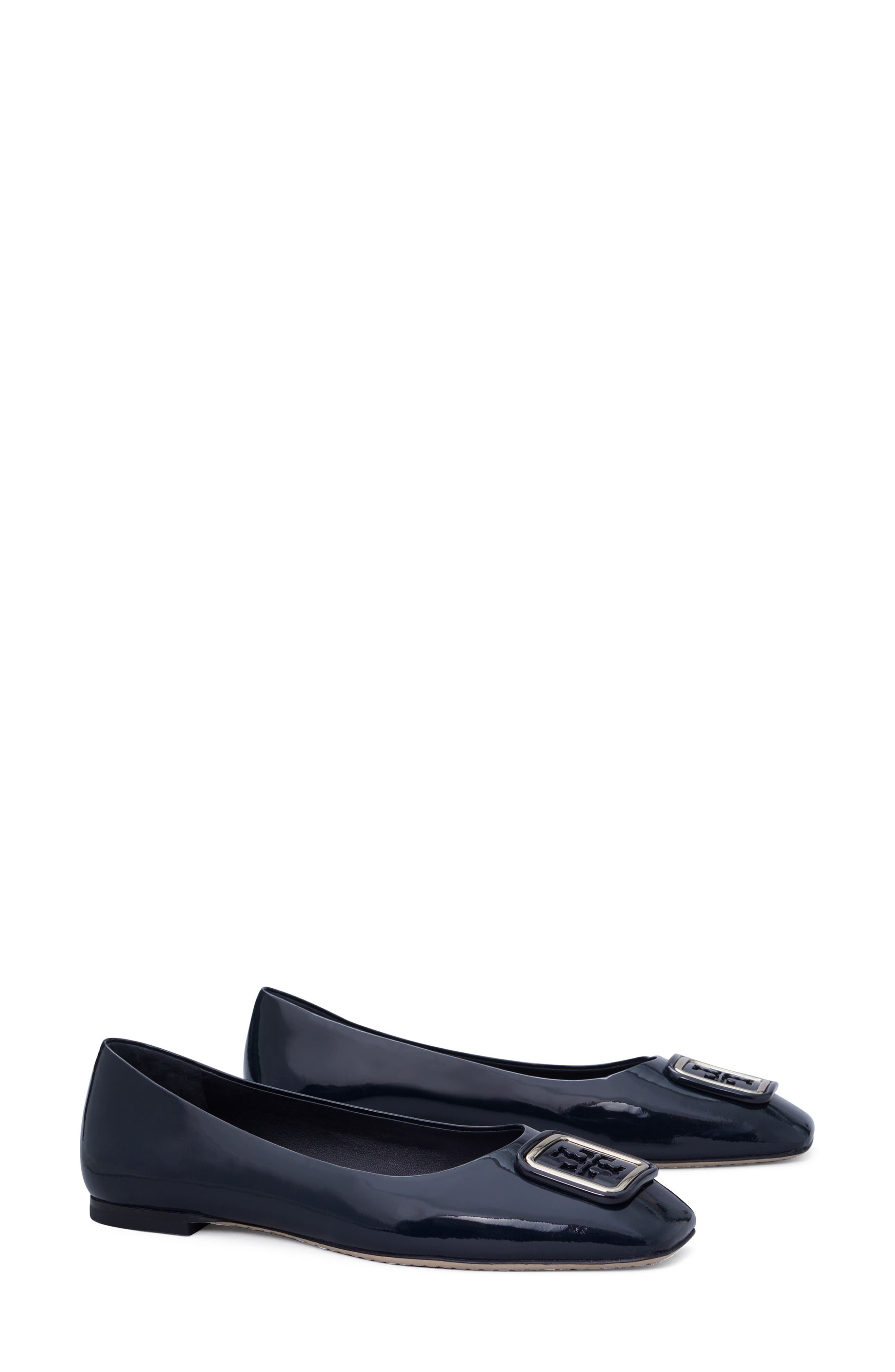 Tory Burch Georgia Square Toe Ballet Flat, Main, color, Perfect Navy