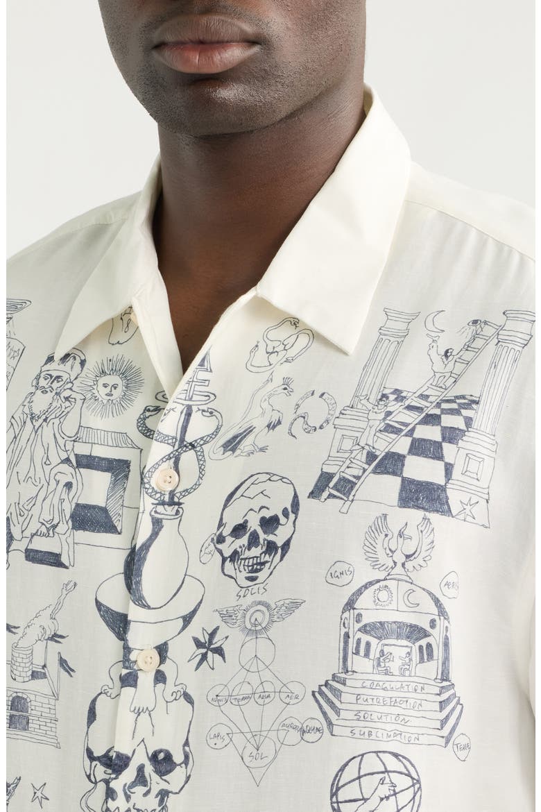 Ignis Short Sleeve Button-Up Shirt, Alternate, color, ECRU