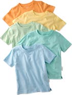 BUTTERBLU Kids' Taylor Short Sleeve Organic Cotton Assorted 5-Pack T-Shirts