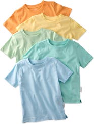 BUTTERBLU Kids' Taylor Short Sleeve Organic Cotton Assorted 5-Pack T-Shirts