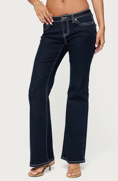 Louis Low Rise Flare Jeans (Dark-Blue)