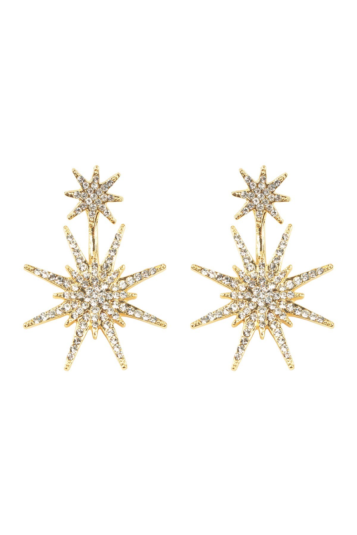 EYE CANDY LOS ANGELES Crystal Detail North Star Statement Drop Earrings