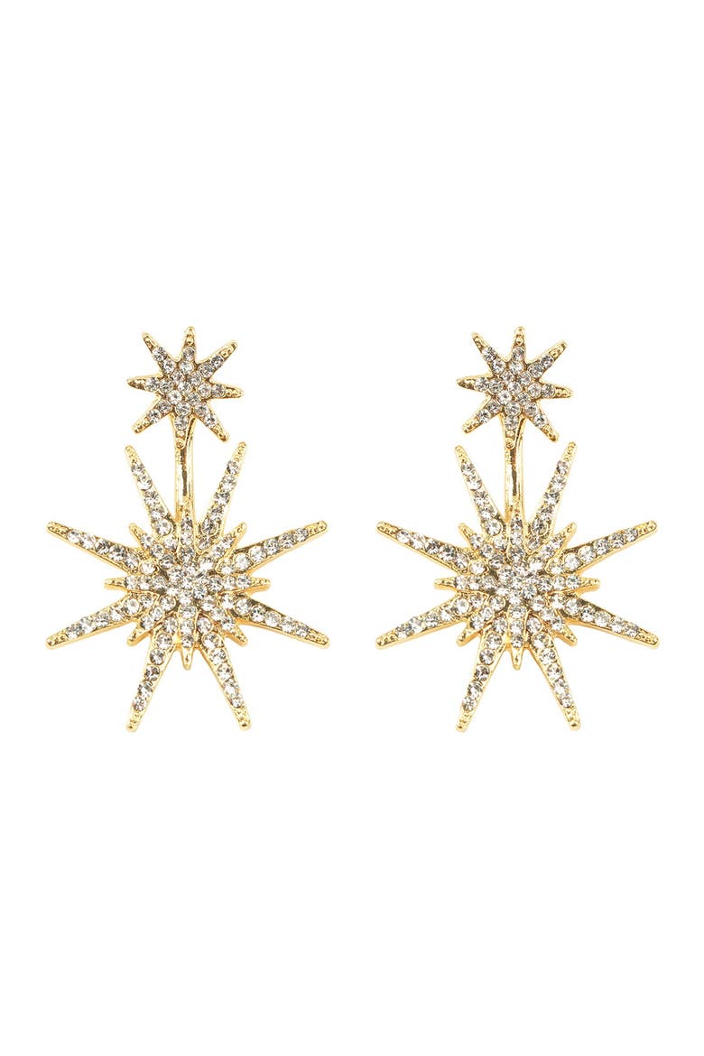 Crystal Detail North Star Statement Drop Earrings, Main, color, GOLD