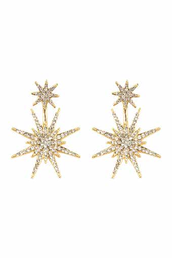 EYE CANDY LOS ANGELES Crystal Detail North Star Statement Drop Earrings