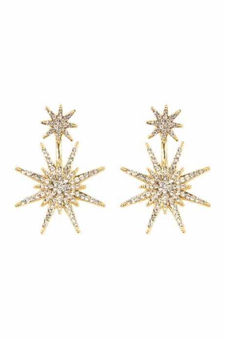 EYE CANDY LOS ANGELES Crystal Detail North Star Statement Drop Earrings