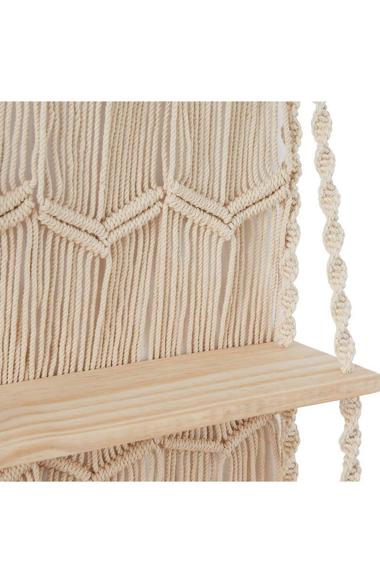 Novogratz Macramé Hanging Wall Shelf, Alternate, color,