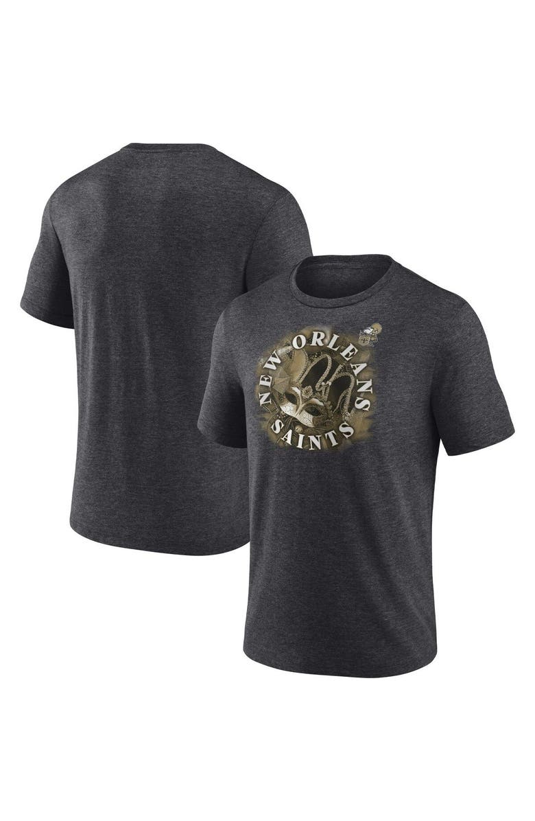 FANATICS Men's Fanatics Branded Heathered Charcoal New Orleans Saints Sporting Chance Tri-Blend T-Shirt, Main, color, 