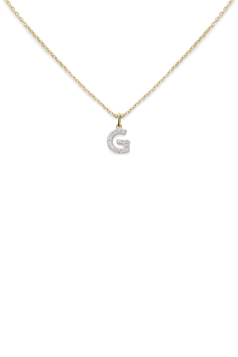 Lab Grown Diamond Initial Pendant Necklace, Main, color, 14K GOLD