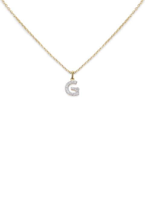 Lab Grown Diamond Initial Pendant Necklace