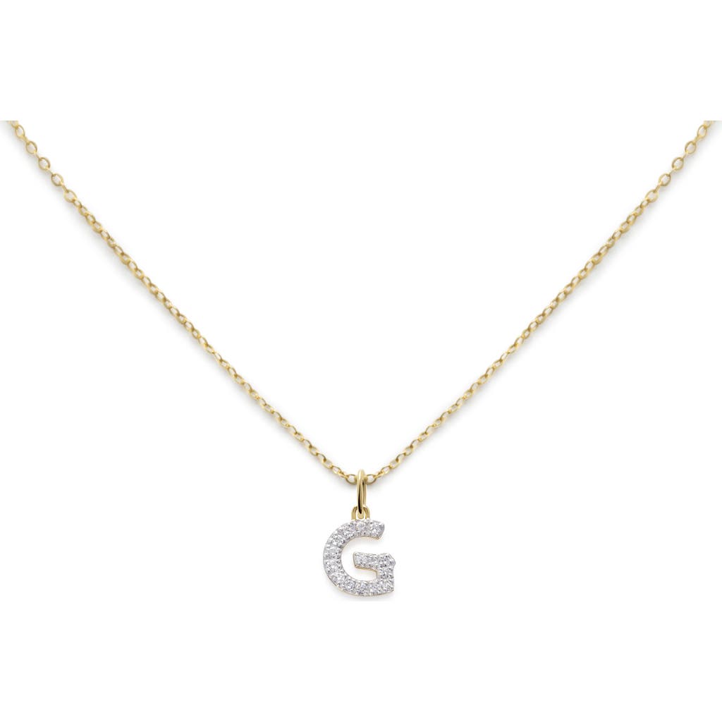 Monica Vinader Lab Created Diamond Initial Pendant Necklace In Gold