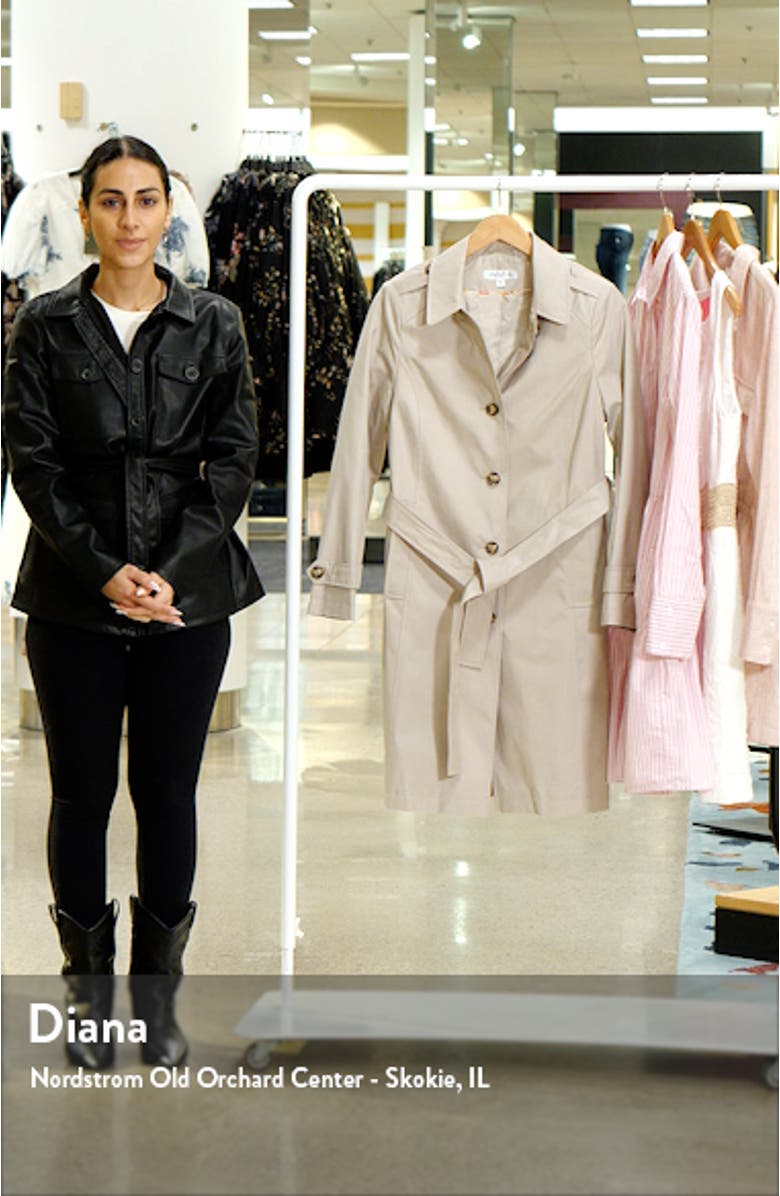 Water Repellent Back Button Trench Coat, sales video thumbnail