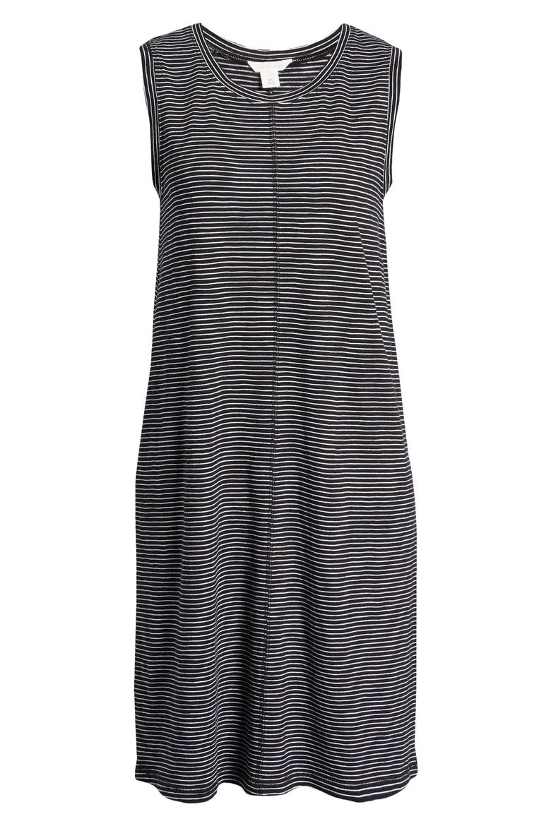 Muscle Tank Dress, Alternate, color, BLACK- WHITE STRIPE