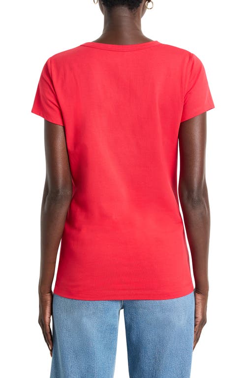Nic + Zoe Nic+zoe Perfect Knit Crewneck T-shirt In Haute Red
