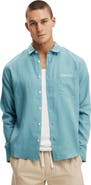 Cotton On Men's Relaxed Linen Long Sleeve Shirt