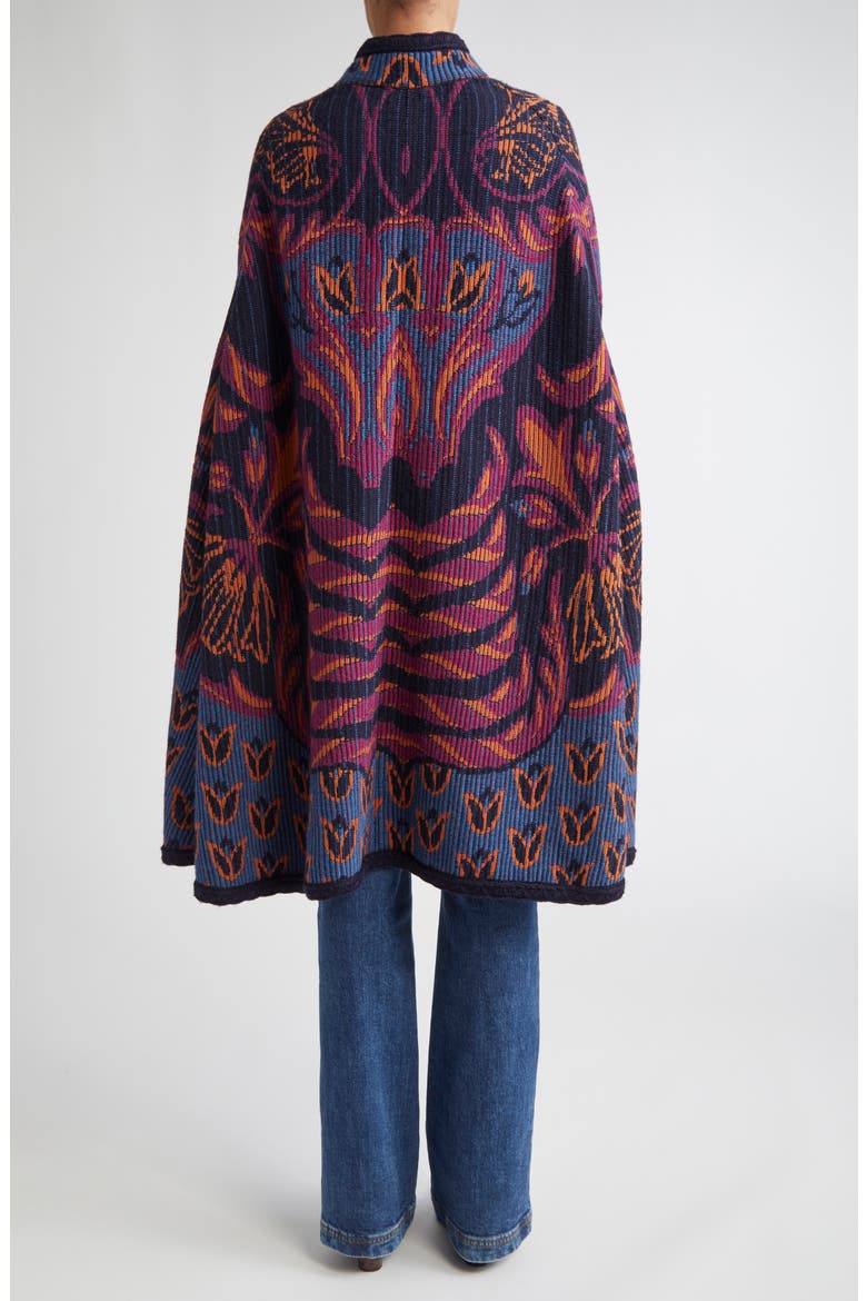 Wool Blend Knit Cape, Alternate, color, S9883 MULTICOLOUR/ BLUE