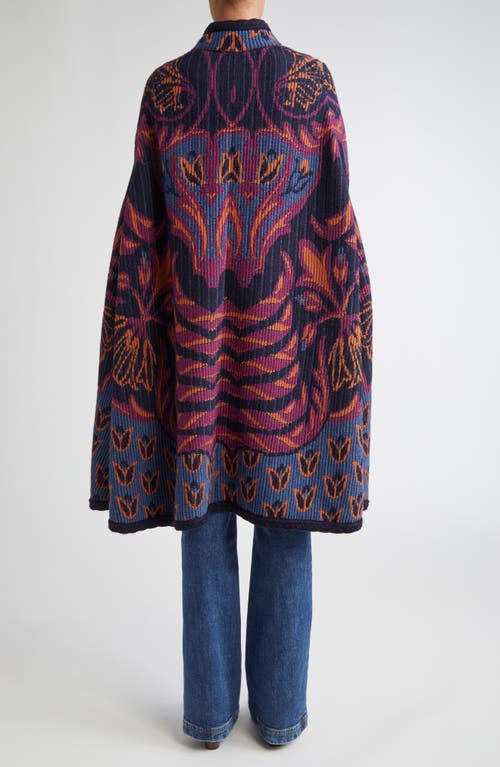 Etro Wool Blend Knit Cape In Multi