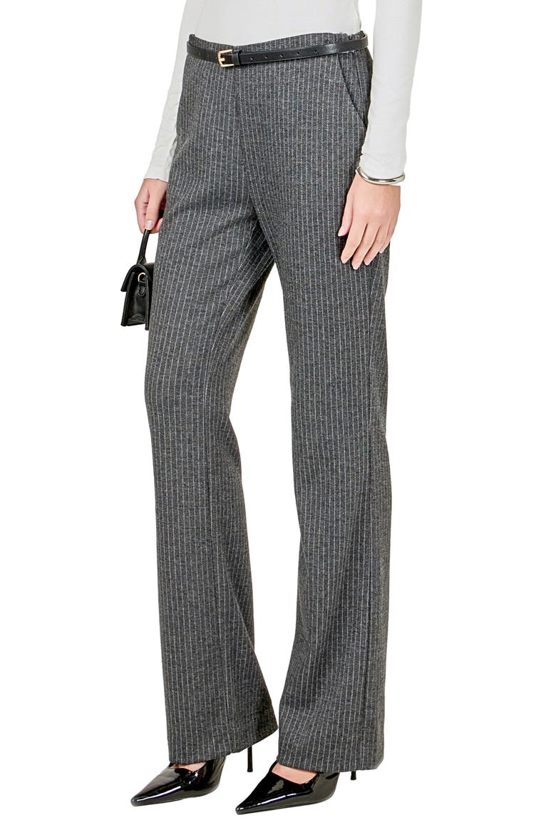 Stripe Stretch Knit Flare Pants, Alternate, color, GREY